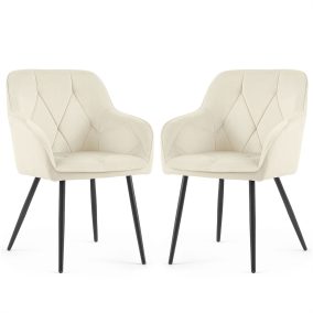   AKORD Furniture Factory DIAMANTE Kárpitozott Szék Velúr Krém Fekete Lábakkal