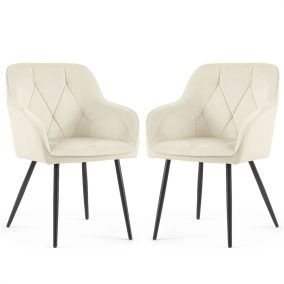   AKORD Furniture Factory DIAMANTE Kárpitozott Szék Velúr Krém Fekete Lábakkal