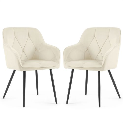 AKORD Furniture Factory DIAMANTE Kárpitozott Szék Velúr Krém Fekete Lábakkal