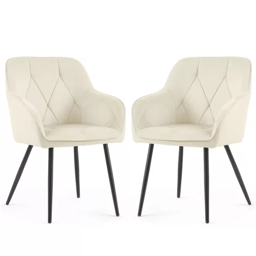 AKORD Furniture Factory DIAMANTE Kárpitozott Szék Velúr Krém Fekete Lábakkal