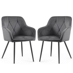   AKORD DIAMANTE kárpitozott szék welúr sötét grafit fekete lábakkal