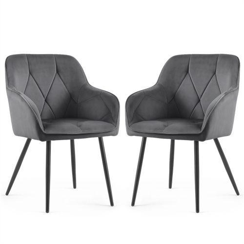 AKORD DIAMANTE kárpitozott szék welúr sötét grafit fekete lábakkal