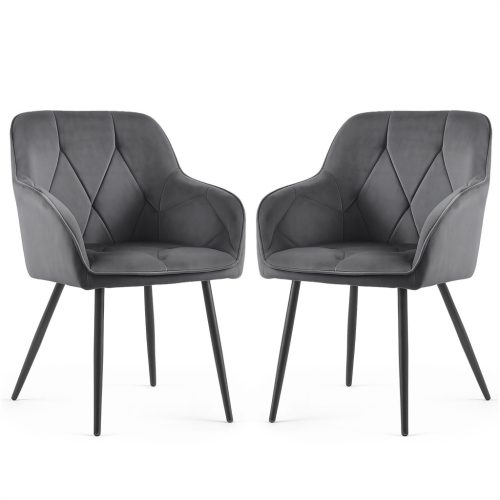 AKORD DIAMANTE kárpitozott szék welúr sötét grafit fekete lábakkal