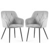 AKORD DIAMANTE Kárpitozott Szék Welúr Szürke Fekete Lábakkal