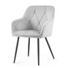 AKORD DIAMANTE Kárpitozott Szék Welúr Szürke Fekete Lábakkal