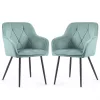 AKORD Diamante Kárpitozott Szék Welúr Türkiz Fekete Lábakkal