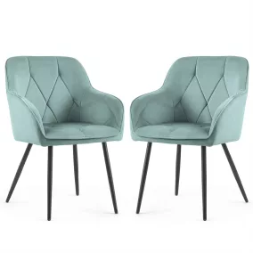   AKORD Diamante Kárpitozott Szék Welúr Türkiz Fekete Lábakkal