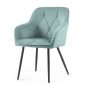   AKORD Diamante Kárpitozott Szék Welúr Türkiz Fekete Lábakkal