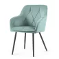   AKORD Diamante Kárpitozott Szék Welúr Türkiz Fekete Lábakkal