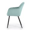 AKORD Diamante Kárpitozott Szék Welúr Türkiz Fekete Lábakkal