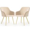 AKORD Estelle Kárpitozott Szék Welúr Bézs Arany Lábakkal 2 db