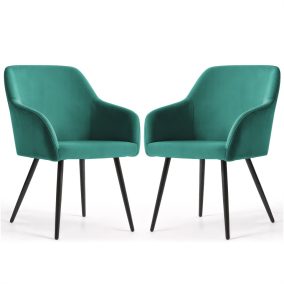   AKORD ESTELLE kárpitozott szék welur üvegzöld fekete lábakkal