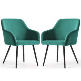   AKORD ESTELLE kárpitozott szék welur üvegzöld fekete lábakkal