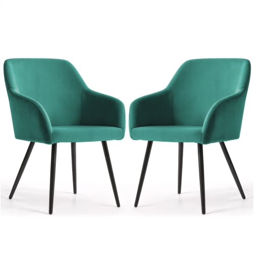 AKORD ESTELLE kárpitozott szék welur üvegzöld fekete lábakkal