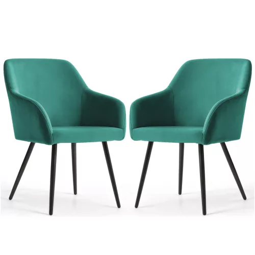AKORD ESTELLE kárpitozott szék welur üvegzöld fekete lábakkal