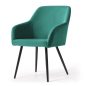   AKORD ESTELLE kárpitozott szék welur üvegzöld fekete lábakkal