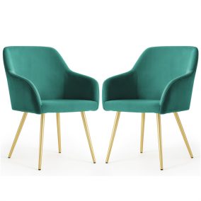   AKORD Furniture Factory ESTELLE kárpitozott szék welúr palackzöld arany lábakkal