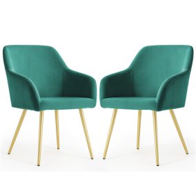   AKORD Furniture Factory ESTELLE kárpitozott szék welúr palackzöld arany lábakkal