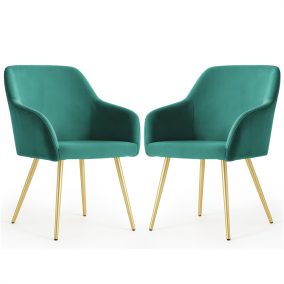   AKORD Furniture Factory ESTELLE kárpitozott szék welúr palackzöld arany lábakkal