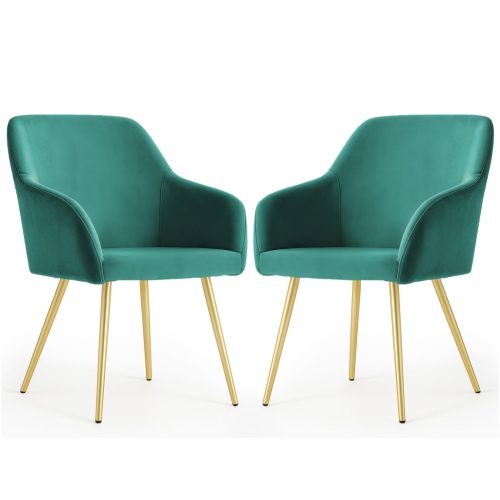 AKORD Furniture Factory ESTELLE kárpitozott szék welúr palackzöld arany lábakkal