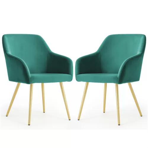 AKORD Furniture Factory ESTELLE kárpitozott szék welúr palackzöld arany lábakkal