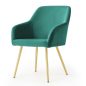   AKORD Furniture Factory ESTELLE kárpitozott szék welúr palackzöld arany lábakkal