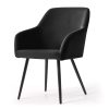 AKORD Estelle kárpitozott szék welúr fekete fekete lábakkal 2 db