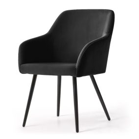   AKORD Estelle kárpitozott szék welúr fekete fekete lábakkal 2 db