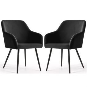   AKORD Estelle kárpitozott szék welúr fekete fekete lábakkal 2 db