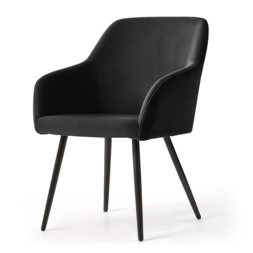 AKORD Estelle kárpitozott szék welúr fekete fekete lábakkal 2 db