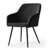 AKORD Estelle kárpitozott szék welúr fekete fekete lábakkal 2 db