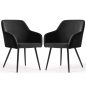   AKORD Estelle kárpitozott szék welúr fekete fekete lábakkal 2 db