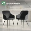 AKORD Estelle kárpitozott szék welúr fekete fekete lábakkal 2 db