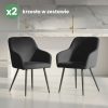 AKORD Estelle kárpitozott szék welúr fekete fekete lábakkal 2 db