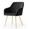 AKORD Furniture Factory ESTELLE Étkezőszék Welúr Fekete Arany Lábakkal 2 db
