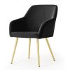 AKORD Furniture Factory ESTELLE Étkezőszék Welúr Fekete Arany Lábakkal 2 db