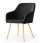   AKORD Furniture Factory ESTELLE Étkezőszék Welúr Fekete Arany Lábakkal 2 db