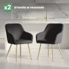 AKORD Furniture Factory ESTELLE Étkezőszék Welúr Fekete Arany Lábakkal 2 db