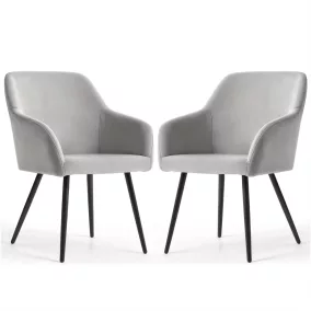   AKORD Furniture Factory ESTELLE kárpitozott szék welúr szürke fekete lábakkal 2 db