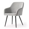 AKORD Furniture Factory ESTELLE kárpitozott szék welúr szürke fekete lábakkal 2 db