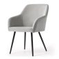   AKORD Furniture Factory ESTELLE kárpitozott szék welúr szürke fekete lábakkal 2 db