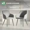 AKORD Furniture Factory ESTELLE kárpitozott szék welúr szürke fekete lábakkal 2 db