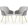 AKORD Estelle kárpitozott szék welúr szürke arany lábakkal