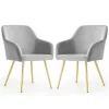 AKORD Estelle kárpitozott szék welúr szürke arany lábakkal