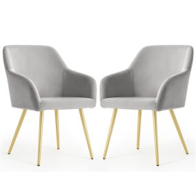   AKORD Estelle kárpitozott szék welúr szürke arany lábakkal