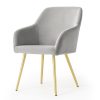 AKORD Estelle kárpitozott szék welúr szürke arany lábakkal