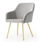   AKORD Estelle kárpitozott szék welúr szürke arany lábakkal
