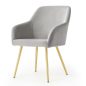   AKORD Estelle kárpitozott szék welúr szürke arany lábakkal