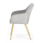   AKORD Estelle kárpitozott szék welúr szürke arany lábakkal