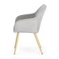  AKORD Estelle kárpitozott szék welúr szürke arany lábakkal
